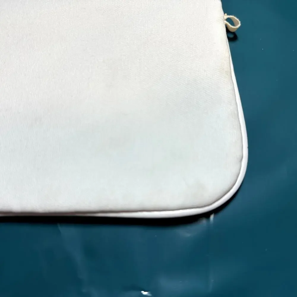 Dior beauty zippered cosmetic bag white
